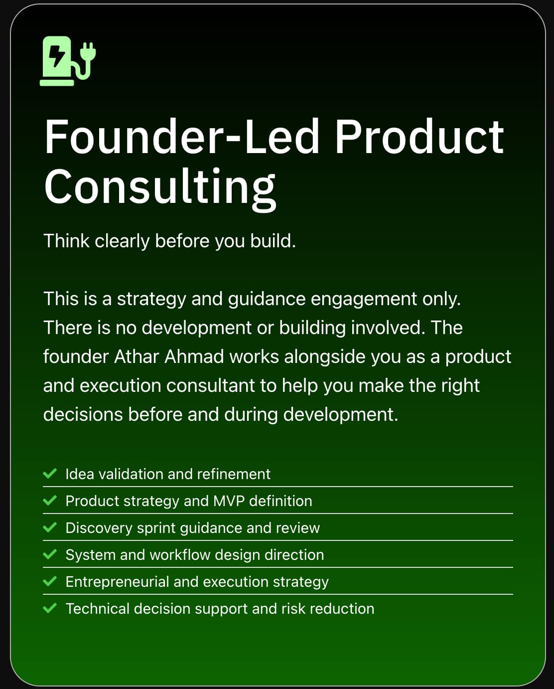 Productised Service - Founder-Led Product Consulting