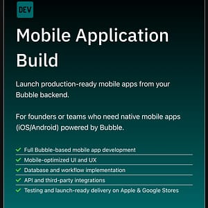 Productised Service - Mobile Application Development using Bubble.io