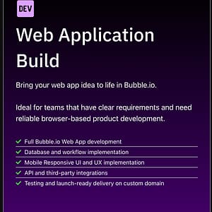 Productised Service - Web Application Development using Bubble.io